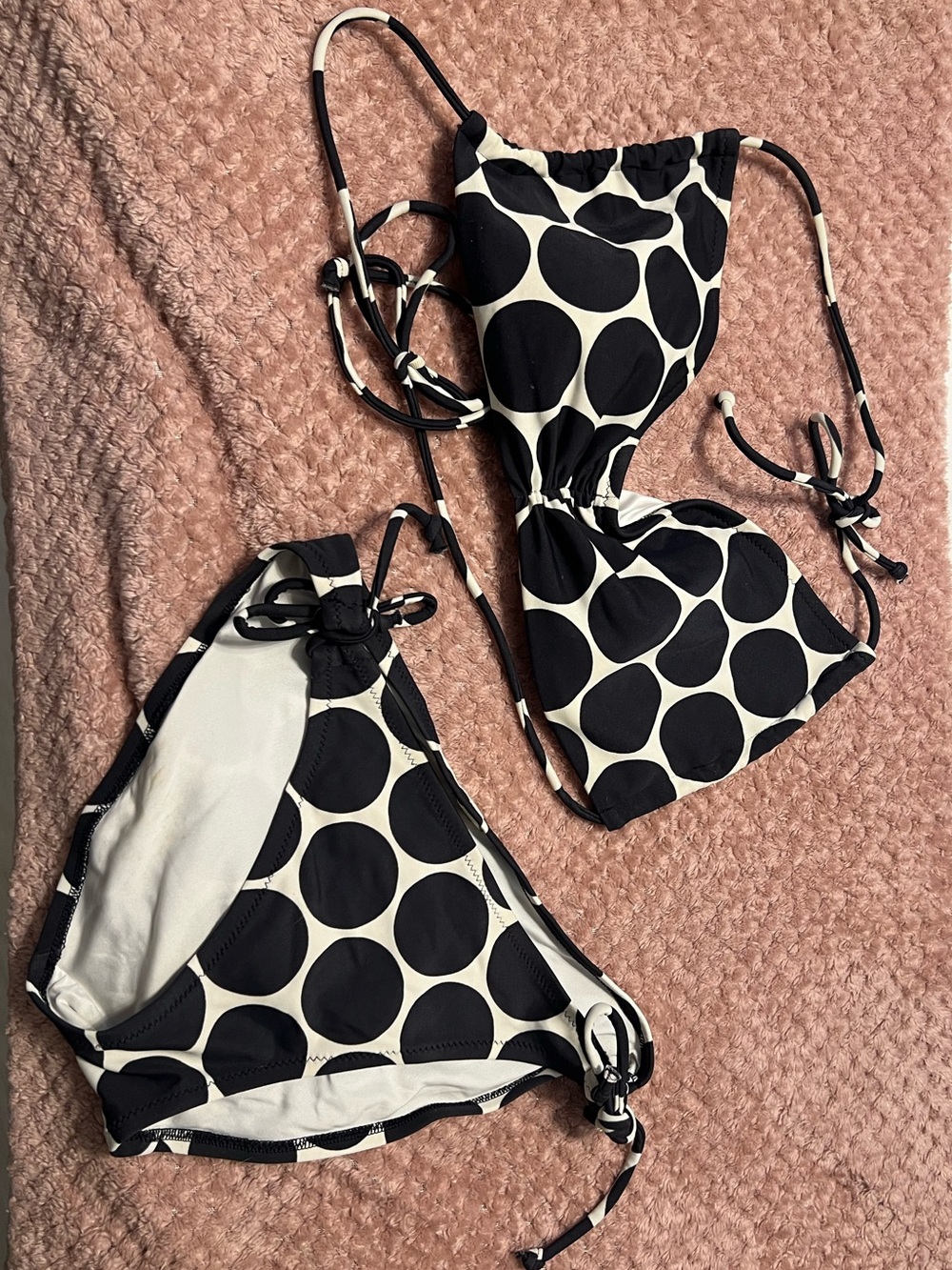 Black and White Polka Dot Victoria”s Secret Vintage Bikini Swimsuit